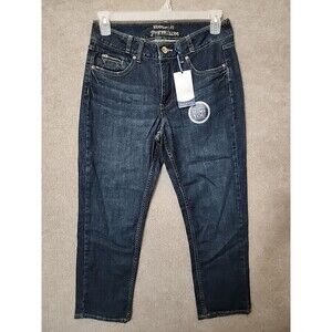 Riders Lee Instantly Slims You Crop Jeans Womens 12 Blue Dark Wash Stretch NEW